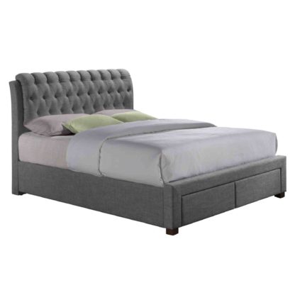An Image of Valentino Grey 2 Drawer Storage Bed Grey
