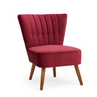 An Image of Isla Velvet Cocktail Chair - Claret Claret