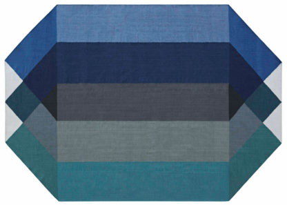 An Image of Gandia Blasco Diamond Kilim Rug Blue & Green 170 x 220cm