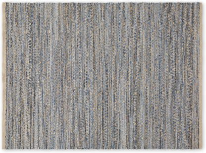 An Image of Jozua Jute & Denim Chindi Rug, Large 160x230cm, Indigo Blue