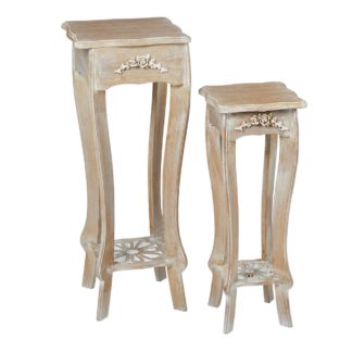 An Image of Provence White Set of 2 Plant Stands White