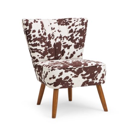 An Image of Rocco Cow Print Cocktail Chair Natural
