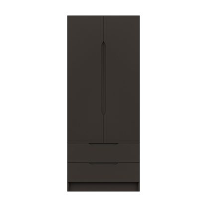 An Image of Legato 2 Door Combi Wardrobe Dark Grey