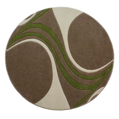 An Image of Mirage Circle Rug Grey and Yellow