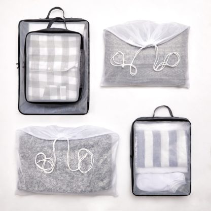 An Image of 5 Piece Grey Cube Packing Set Clear
