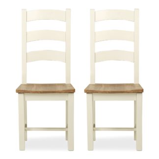 An Image of Wilby Set of 2 Dining Chairs Cream Cream