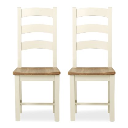 An Image of Wilby Set of 2 Dining Chairs Cream Cream