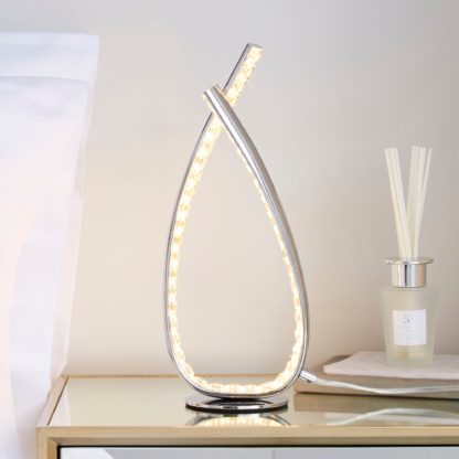 An Image of Cali Jewel Integrated LED Table Lamp Silver