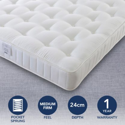 An Image of Pocket Orthopeadic 1000 Mattress White