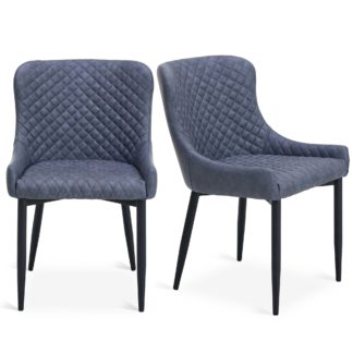 An Image of Montreal Set of 2 Dining Chairs Grey PU Leather Grey