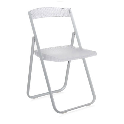 An Image of Kartell Honeycomb Folding Chair Matt White /Alumin