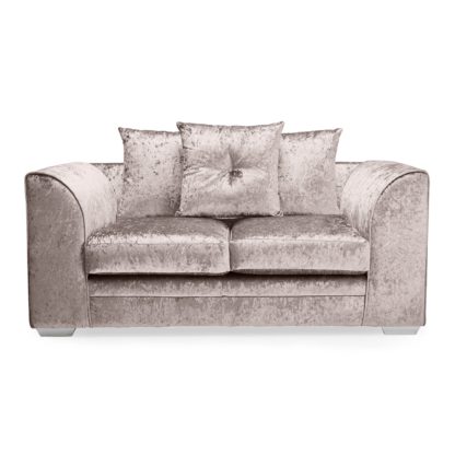 An Image of Blake Crushed Velvet 2 Seater Sofa Black