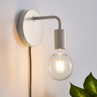 An Image of Grey Koppla Plug-in Wall Light Black