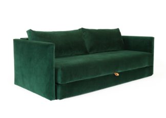 An Image of Heal's Oswald Sofa Bed Velvet Forest Green