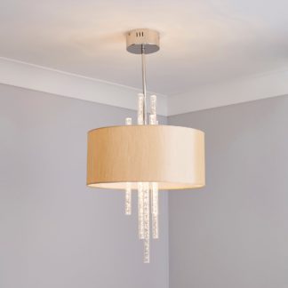 An Image of Genoa 6 Light Integrated LED Bubble Shaded Chrome Ceiling Fitting Champagne