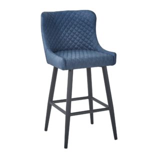 An Image of Montreal Bar Stool Navy PU Leather Navy