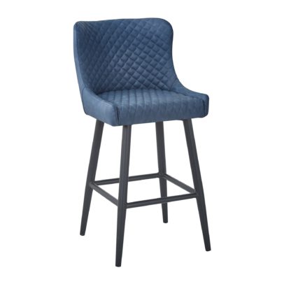 An Image of Montreal Bar Stool Navy PU Leather Navy