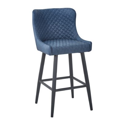 38350222ad7592c1855217512c48493c2476f62007a12d5f3eae2bae267cc151.jpg An Image of Montreal Bar Stool Navy PU Leather Navy