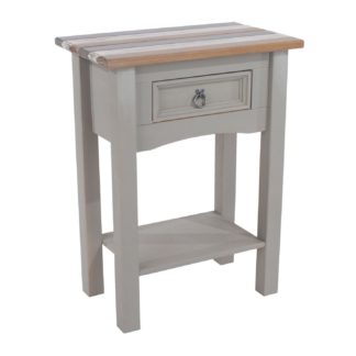 An Image of Corona Vintage 1 Drawer Hall Table Grey