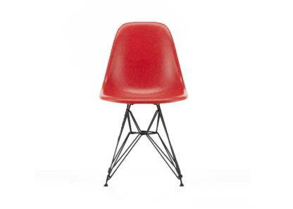 An Image of Vitra Eames Fibreglass Chair DSR Eames Sea Foam Green 30 Basic Dark Powder