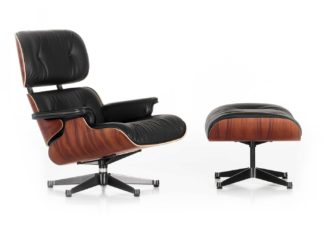 An Image of Vitra Tall Eames Lounge Chair & Ottoman Santos Palisander & Black Olive