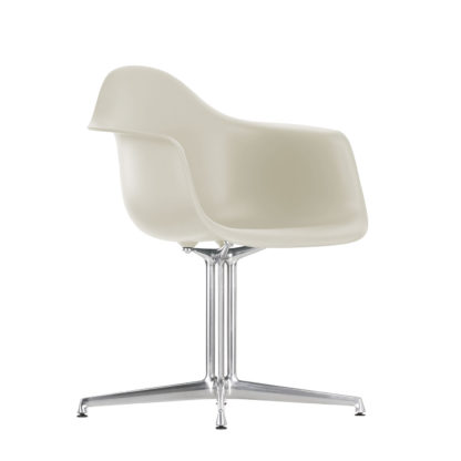 An Image of Vitra Eames PACC Armchair New Height White Alumimium Base Hard Floor Castors
