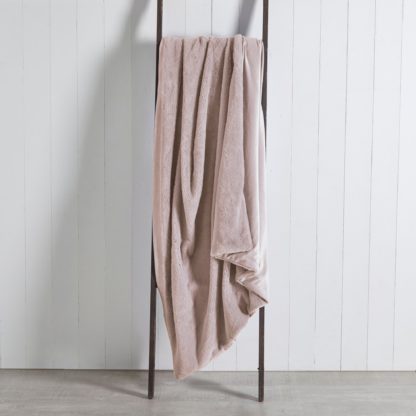 An Image of Lenon Plush 130cm x 180cm Throw Grey