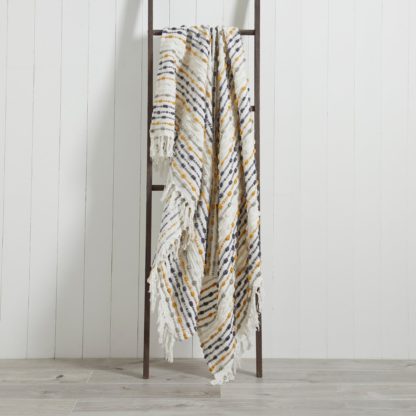 An Image of Dhadit 130cm x 150cm Throw Blush, Grey and White