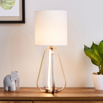 An Image of Robyn Dual Lit Integrated LED Table Lamp White White