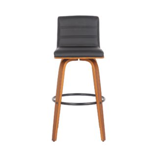 An Image of Prato Black PU Leather Bar Stool Black