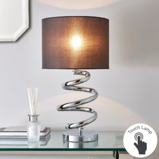 An Image of Etta Chrome Touch Dimmable Table Lamp Grey