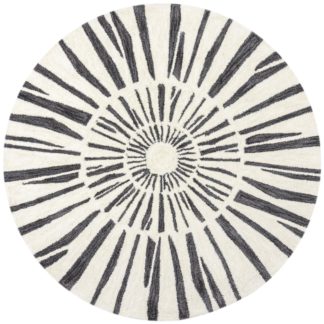 An Image of Anders Monochrome Dia. 133cm Circle Rug Cream and Black