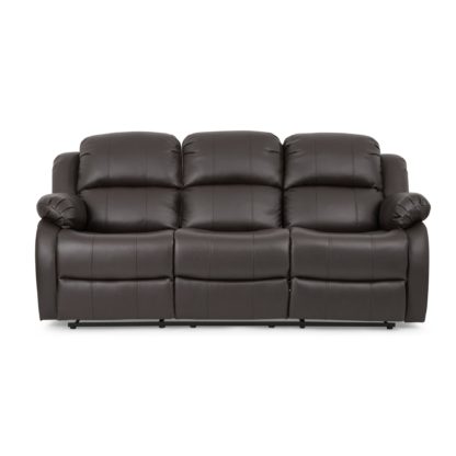 An Image of Anton Bonded Leather Reclining 3 Seater Sofa - Grey Grey