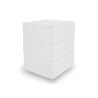 An Image of Heal's Space 3 Draw Bedside Unit White Gloss Lacquer