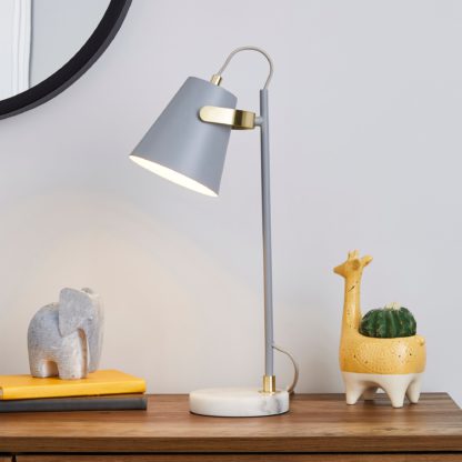 An Image of Karter Marble Base Table Lamp Grey
