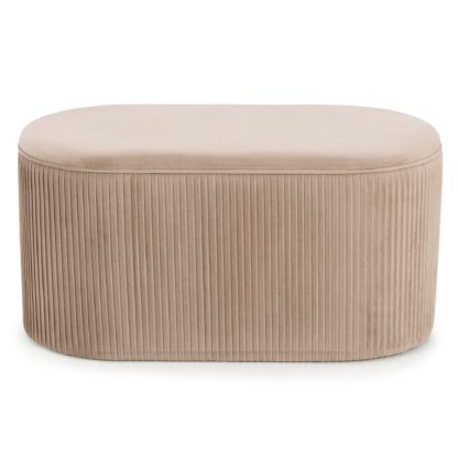 An Image of Eloise Velvet Pleated Ottoman Pink