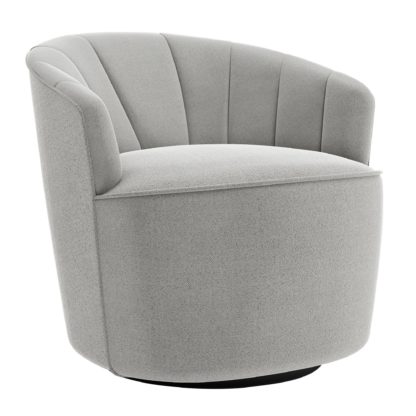An Image of Matilda Boucle Swivel Chair Light Grey