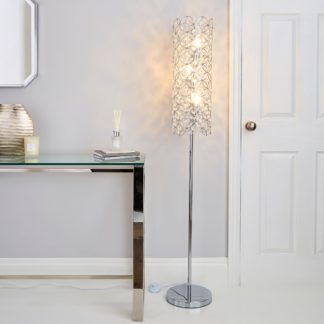 An Image of Arden Jewel Chrome Floor Lamp Chrome, Clear