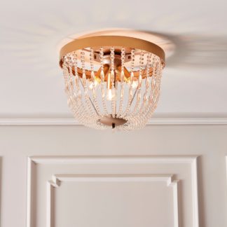 An Image of Endon Celine 3 Light Crystal Flush Ceiling Fitting Gold