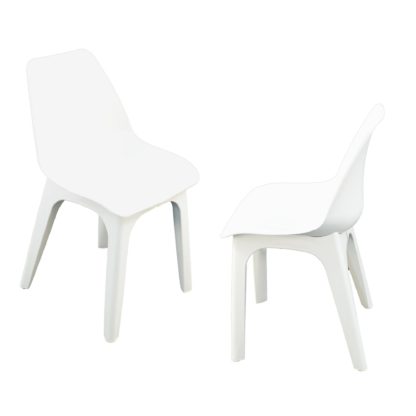 An Image of Eolo Pack of 2 Matte Chairs Grey