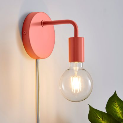 An Image of Pink Koppla Plug-in Wall Light Black