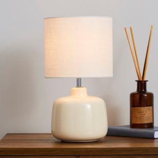 An Image of Oslo Ceramic Cream Table Lamp Cream