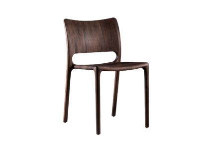 An Image of Artisan Latus Dining Chair Walnut Wooden Seat