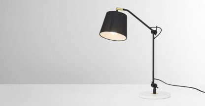 405920984403a8dd3e7a714109aa97e912a656b2c6927ebb88726edad06450e8.jpg An Image of Ziva Arc Overreach Table Lamp, Black & White Marble