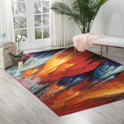 An Image of Multi Coloured Celestial Burst Rug Multi-Coloured