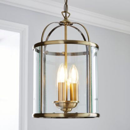 An Image of Hurricane 3 Light Pendant Antique Brass Ceiling Fitting Bronze