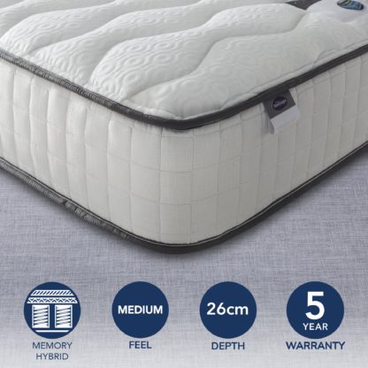 41dac5b347350636825d2b1773669cdfdc195bb2720f4cbc77eaf0d2b8d9c521-1.jpg An Image of Silentnight 800 Pocket Memory Mattress White