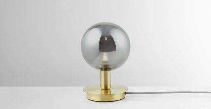 An Image of Boll Table Lamp, Brass & Smoked Glass