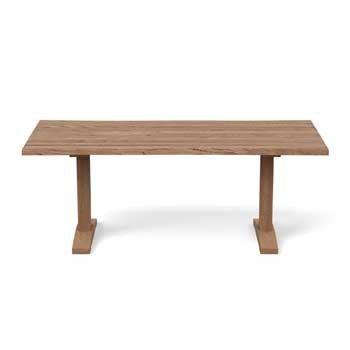 An Image of Heal's Lisbon Table 220x100cm Smoked Oiled Oak Straight Edge Not Filled