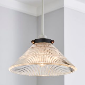 An Image of Logan Glass Easy Fit Pendant Clear
